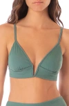 Maaji Eucalyptus Green Parade Reversible Triangle Bikini Top In Green