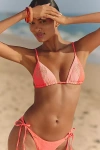 Maaji Flame Coral Everly Embroidered Rib Bikini Top In Pink