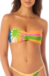 Maaji Famed Reversible Bandeau Bikini Top In Open Pink