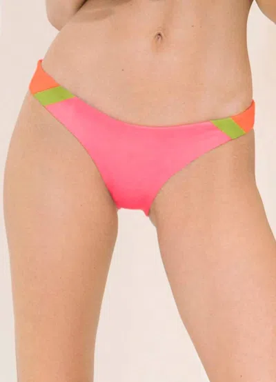Maaji Fandango Flirt Thin Side Bikini Bottom In Pink