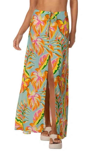 Maaji Fiesta Bloom Cover-up Maxi Skirt In Blue