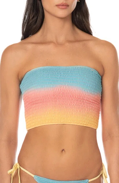 Maaji First Light Nalu Smocked Bikini Top In Multi
