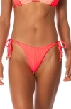 Maaji Flame Coral Harley Reversible Side Tie Bikini Bottoms In Red