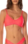 Maaji Flame Coral Liberties Reversible Bikini Top In Red