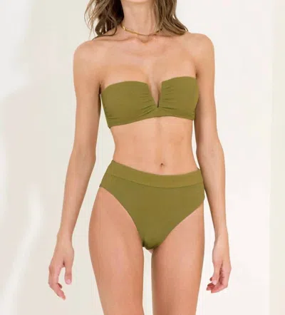 Maaji Flicker Bandeau Top In Olive Green
