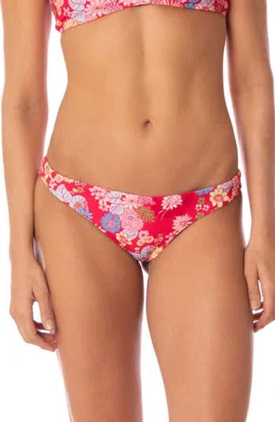 Maaji Flirt Reversible Bikini Bottoms In Red