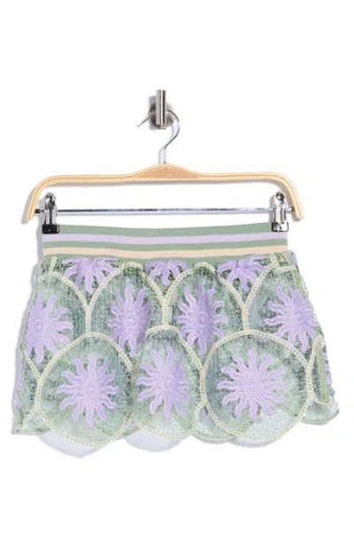 Maaji Floral Lace Cover-up Miniskirt In Green