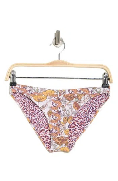 Maaji Floral Reversible Sublimity Bikini Bottoms In Beige