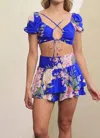 Maaji Floralia Riley Crop Top In Blue In Blue
