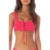 Maaji Flowerbed Dazzle Reversible Bikini Top In Pink