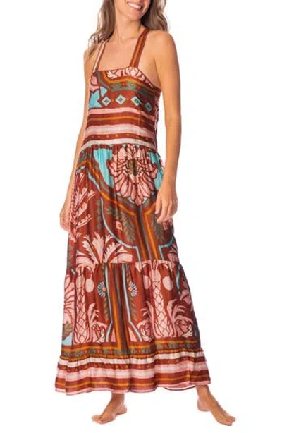 Maaji Garden Engraving Adelina Cover-up Dress In Brown