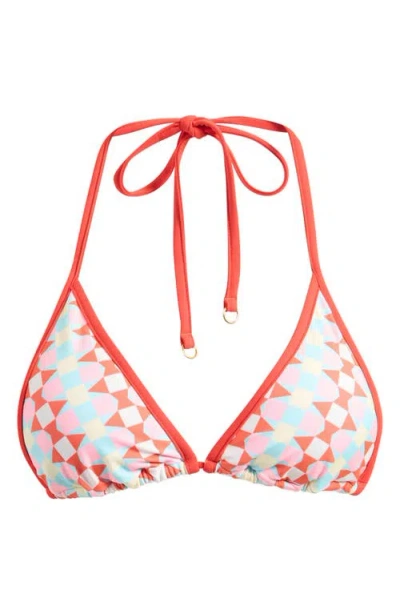 Maaji Geomatrix Ginger Bikini Top In Red