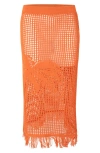 Maaji Ginger Garden Tano Sheer Cover-up Skirt In Bright Orange