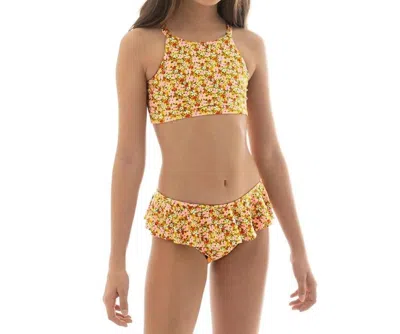 Maaji Kids' Girl's Cherry Koi Bikini Set In Yellow
