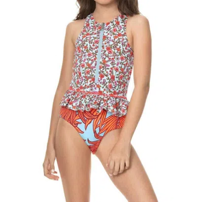 Maaji Kids' Girls Full Coverage One Piece Swimsuit In Flowering Maria In Multi