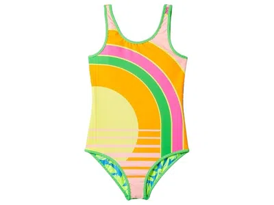 Maaji Kids' Girls  Infinity Swimsuits Multi Colorblock Stretch Swimwear Beach Red353