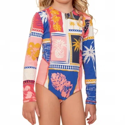 Maaji Kids' Miku One Piece Set In Paradise Postals In Multi