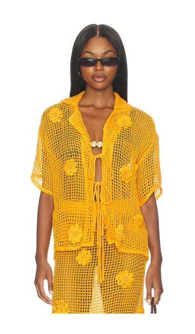 Maaji Golden Blossom Amarantta Shirt In Yellow