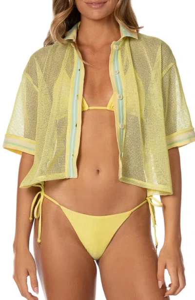 Maaji Golden Ray Solene Cover-up Shirt In Yellow