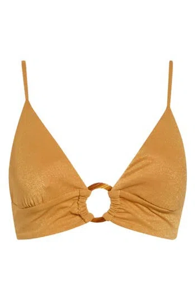 Maaji Honey Gold Shine Bikini Top In Yellow/gold