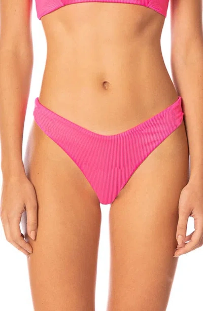 Maaji Hot Fuchsia Splendor Reversible Bikini Bottoms In Pink