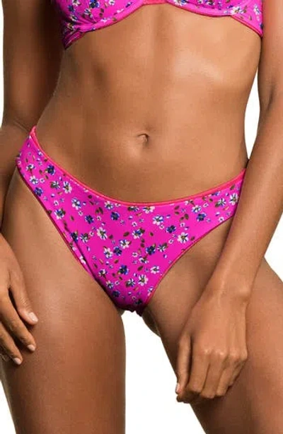 Maaji Hot Fushia Sublimity Reversible Bikini Bottoms In Pink