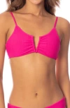 Maaji Hot Magenta Adhara Reversible Bikini Top In Pink