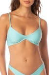 Maaji Irene Underwire Reversible Bikini Top In Aquamarine