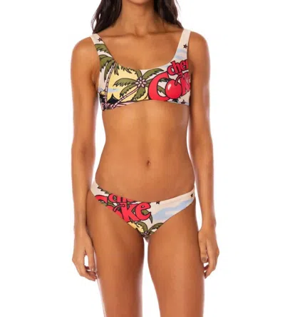 Maaji Isla Vibes Gwen Classic Bralette Bikini Top In Cherry Red In Multi