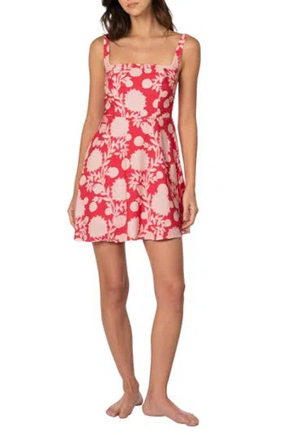 Maaji Isolde Floral Minidress Cover-up In Red