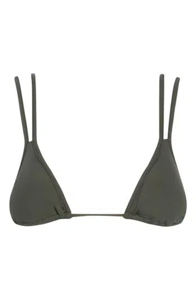 Maaji Itza Ribbed Triangle Bikini Top In Green
