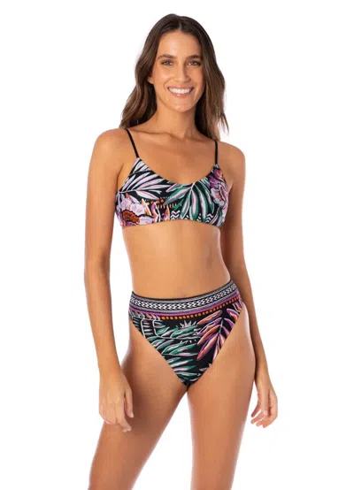 Maaji Jaguar Jungle Sully Bikini Bottom Women's Black High Rise Ups713