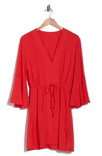 Maaji Joy Cover-up Caftan Minidress In Red