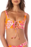 Maaji Jungle Groove Dazzle Bikini Top In Orange
