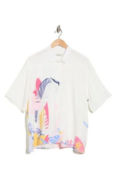 Maaji Kell Short Sleeve Cover-up Button-up Shirt In White
