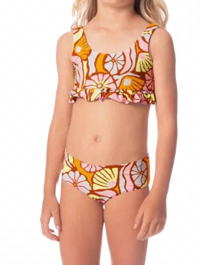 Maaji Kids' Pattern Scope Moonbow Bikini In Yellow Multi