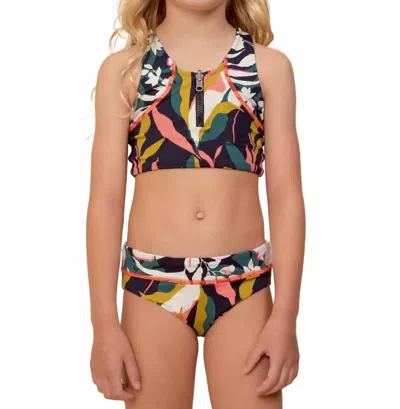 Maaji Kids' Poppy Bikini Set In Lush Leaves In Multi