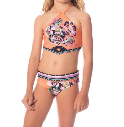 Maaji Kids' Rarity Bikini Set In Apricot Blooms In Multi