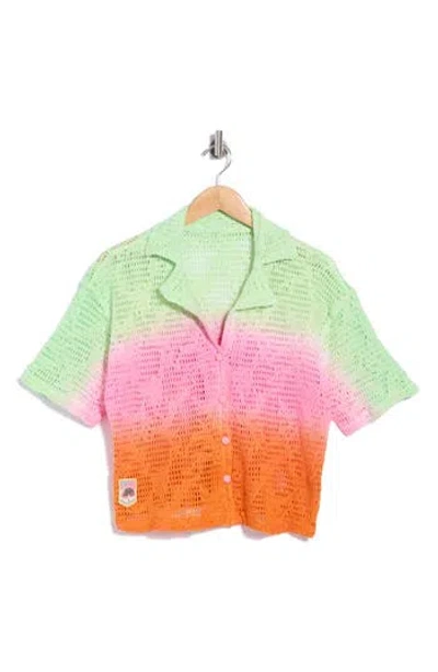 Maaji Kyrie Ombr Cotton Cover Up Camp Shirt In Multi