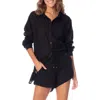 Maaji Larissa Button-up Cover Up Shirt In Black