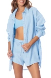 Maaji Larissa Button-up Cover-up Shirt In Blue
