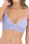 Maaji Lavander Lace-up Reversible Bikini Top In Purple