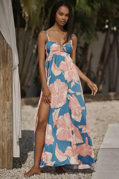 Maaji Magnolia Mirage Sleeveless Maxi Dress In Blue
