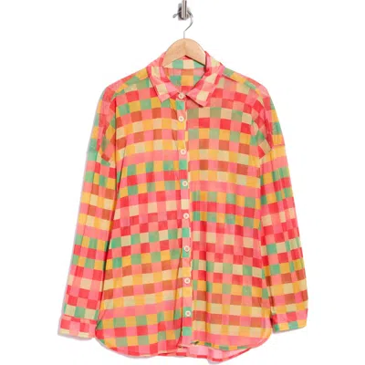 Maaji Manele Cotton Button-up Shirt Cover-up In Multi