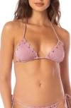 Maaji Maverick Lace-up Reversible Bikini Top In Pink