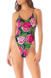 Maaji Meadow Roses Olenna Reversible One-piece Swimsuit In Animal Print