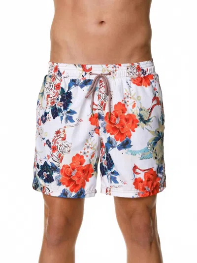 Maaji Men's Tiger Song Shorts In Multicolor In White