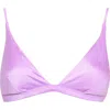 Maaji Ivy Fixed Triangle Bikini Top In Metallic Lilac In Pink