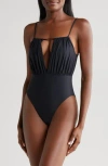 Maaji Aubrey Reversible One Piece Swimsuit In Midnight Ash In Black