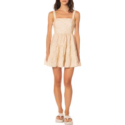 Maaji Moonlit Emily Embroidered Tiered Cotton Cover-up Minidress In Neutral